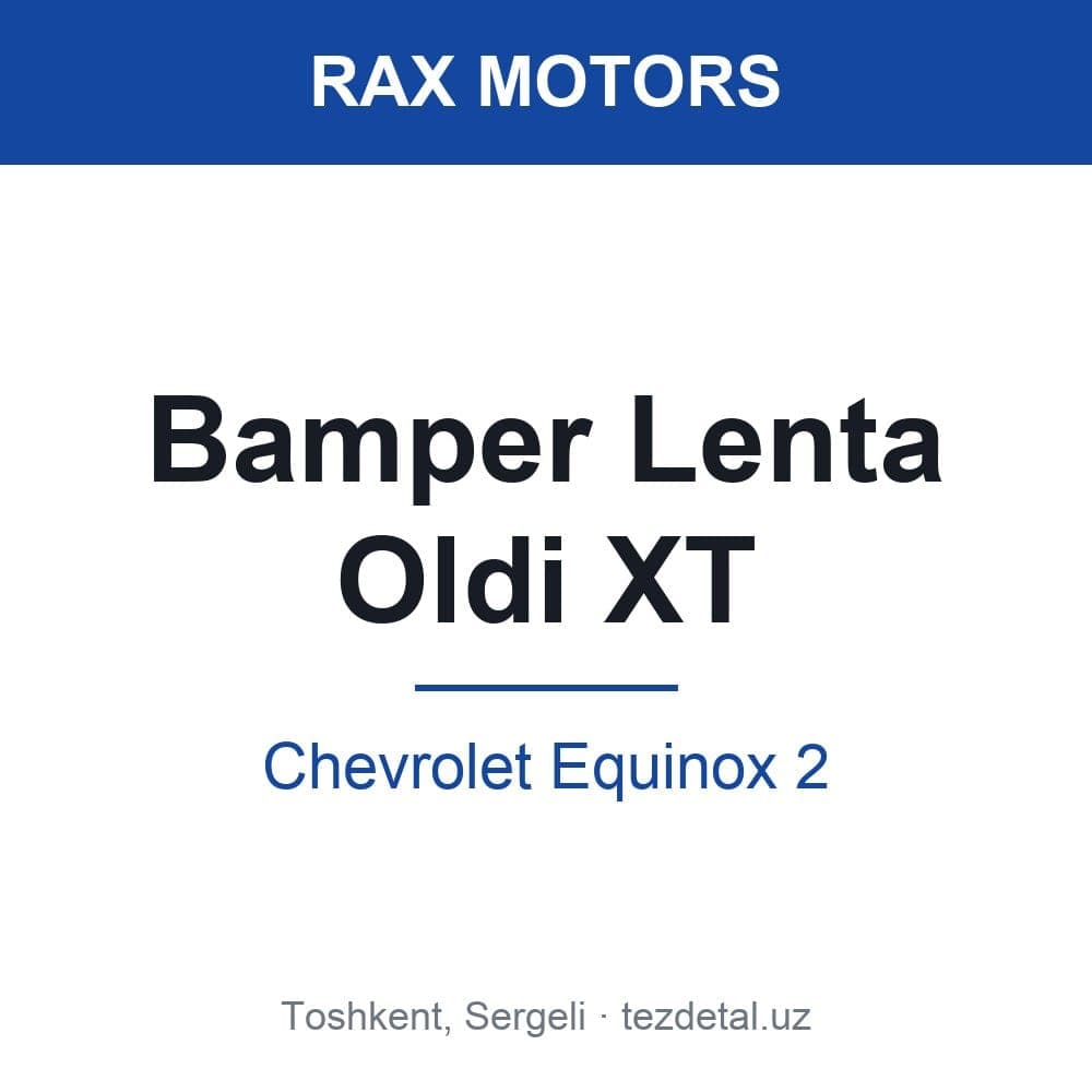Bamper Lenta Oldi XT — Chevrolet Equinox 2