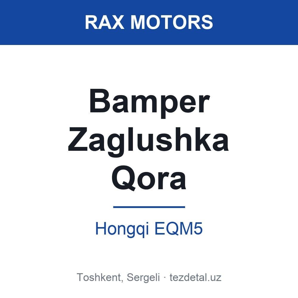 Bamper Zaglushka Qora — Hongqi EQM5