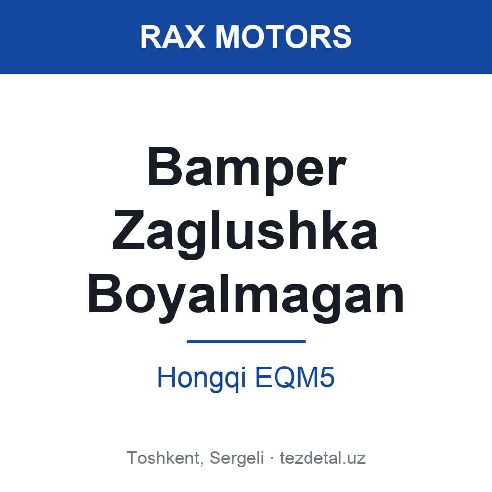Бампер Zaglushka Boyalmagan — Hongqi EQM5